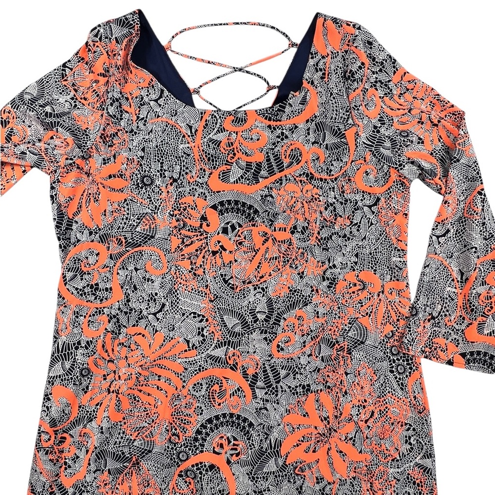 Caramel Orange, Gray & Black Long Sleeve BodyCon Dress in Women’s Large - Picture 8 of 12